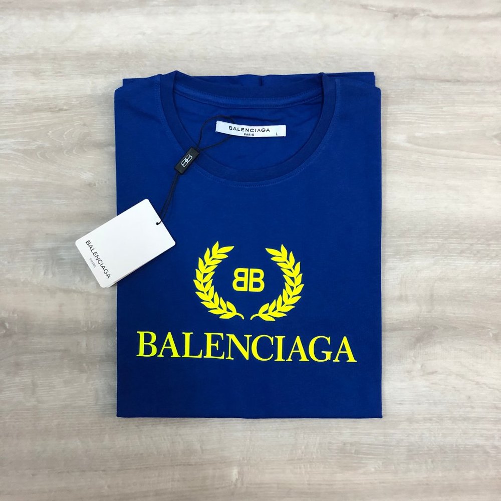 Balenciaga Navy Blue T-Shirt For Men